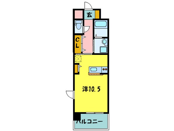 ＫＩﾌ-ﾄﾞｱﾙ･ﾃｨ･ﾌｪｽ･ﾋﾞｭ-の物件間取画像